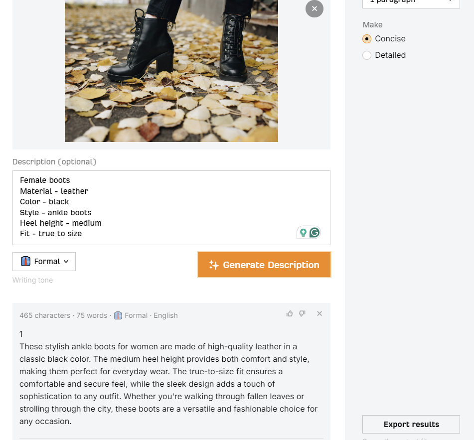 description ai avec attributs