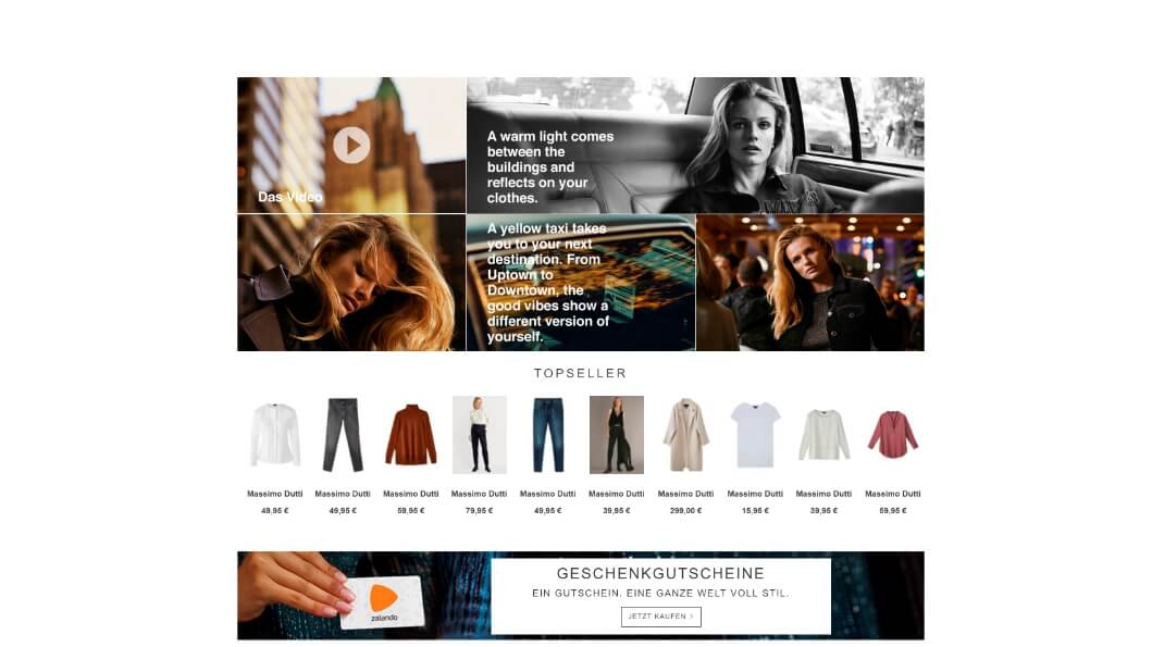 Massimo Dutti product description example with editorial voice
